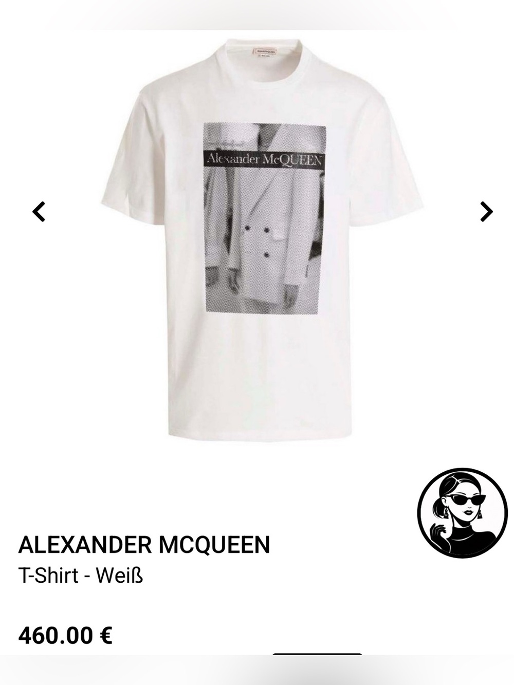 Alexander McQueen White Tee with Monochrome Photo Print